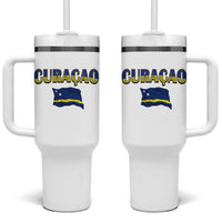 Vintage Curacao Flag Tumbler With Handle Dutch Caribbean Heritage Gift