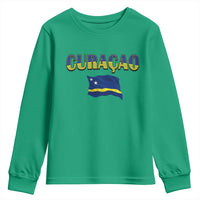 Vintage Curacao Flag Youth Sweatshirt Dutch Caribbean Heritage Gift