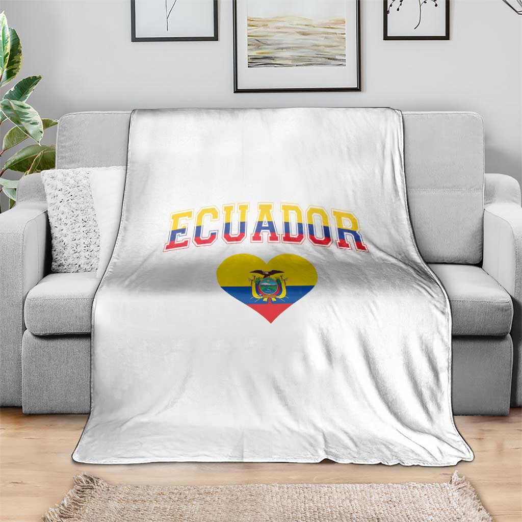 Vintage Ecuador Flag Heart Throw Blanket Proud Ecuadorian Heritage Gift