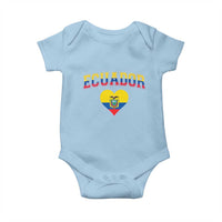 Vintage Ecuador Flag Heart Baby Onesie Proud Ecuadorian Heritage Gift