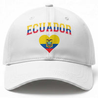 Vintage Ecuador Flag Heart Baseball Cap Proud Ecuadorian Heritage Gift