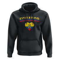 Vintage Ecuador Flag Heart Hoodie Proud Ecuadorian Heritage Gift