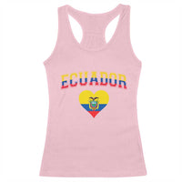 Vintage Ecuador Flag Heart Racerback Tank Top Proud Ecuadorian Heritage Gift