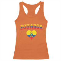 Vintage Ecuador Flag Heart Racerback Tank Top Proud Ecuadorian Heritage Gift