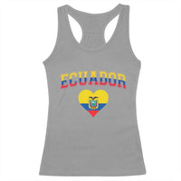 Vintage Ecuador Flag Heart Racerback Tank Top Proud Ecuadorian Heritage Gift