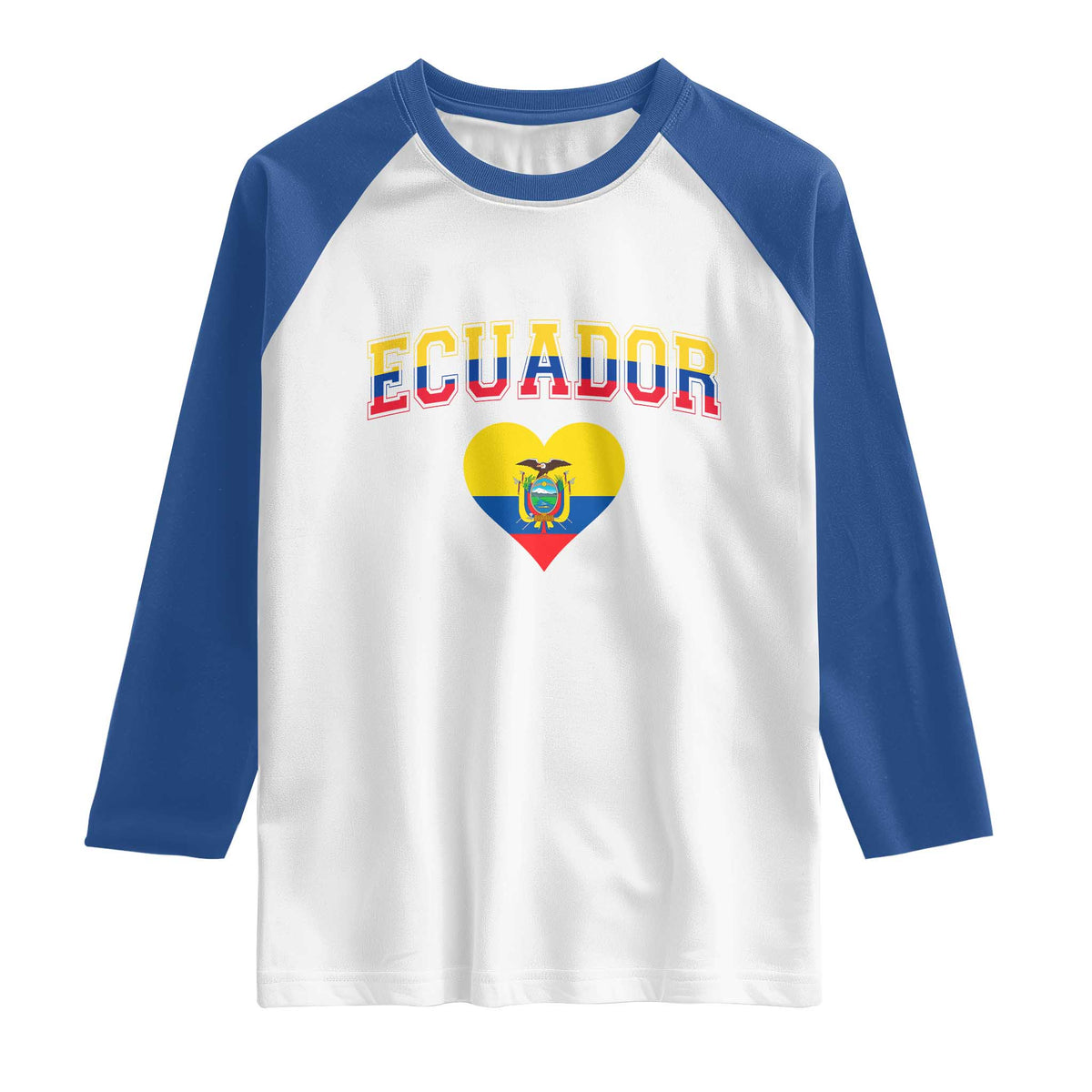 Vintage Ecuador Flag Heart Raglan Shirt Proud Ecuadorian Heritage Gift