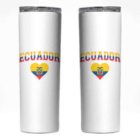 Vintage Ecuador Flag Heart Skinny Tumbler Proud Ecuadorian Heritage Gift
