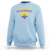 Vintage Ecuador Flag Heart Sweatshirt Proud Ecuadorian Heritage Gift