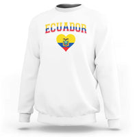 Vintage Ecuador Flag Heart Sweatshirt Proud Ecuadorian Heritage Gift