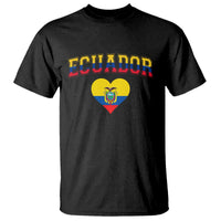 Vintage Ecuador Flag Heart T Shirt Proud Ecuadorian Heritage Gift