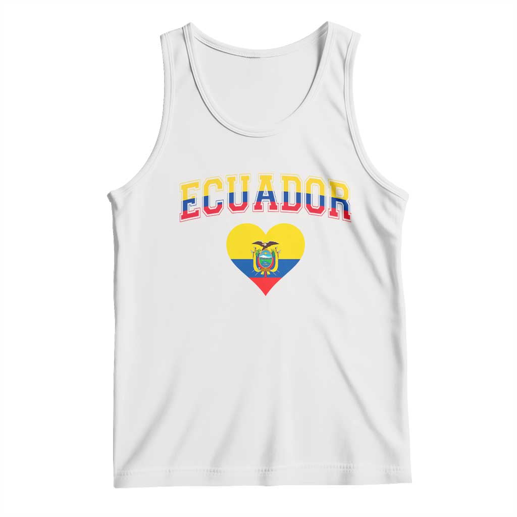 Vintage Ecuador Flag Heart Tank Top Proud Ecuadorian Heritage Gift