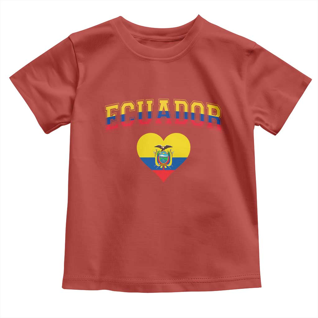 Vintage Ecuador Flag Heart Toddler T Shirt Proud Ecuadorian Heritage Gift