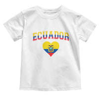 Vintage Ecuador Flag Heart Toddler T Shirt Proud Ecuadorian Heritage Gift