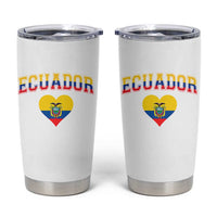 Vintage Ecuador Flag Heart Tumbler Cup Proud Ecuadorian Heritage Gift