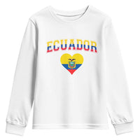 Vintage Ecuador Flag Heart Youth Sweatshirt Proud Ecuadorian Heritage Gift