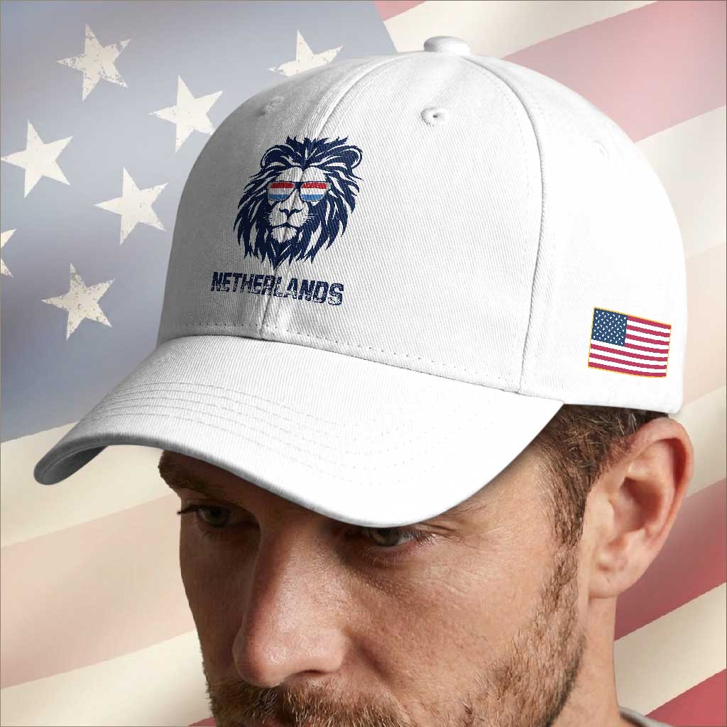 Cool Dutch Lion With Sunglasses Baseball Cap Netherlands Pride Gift