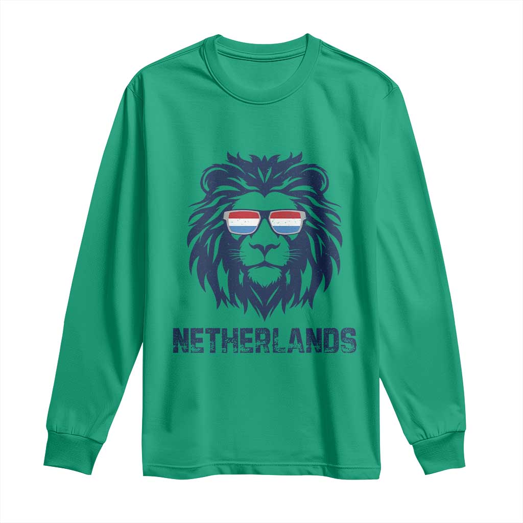 Cool Dutch Lion With Sunglasses Long Sleeve Shirt Netherlands Pride Gift