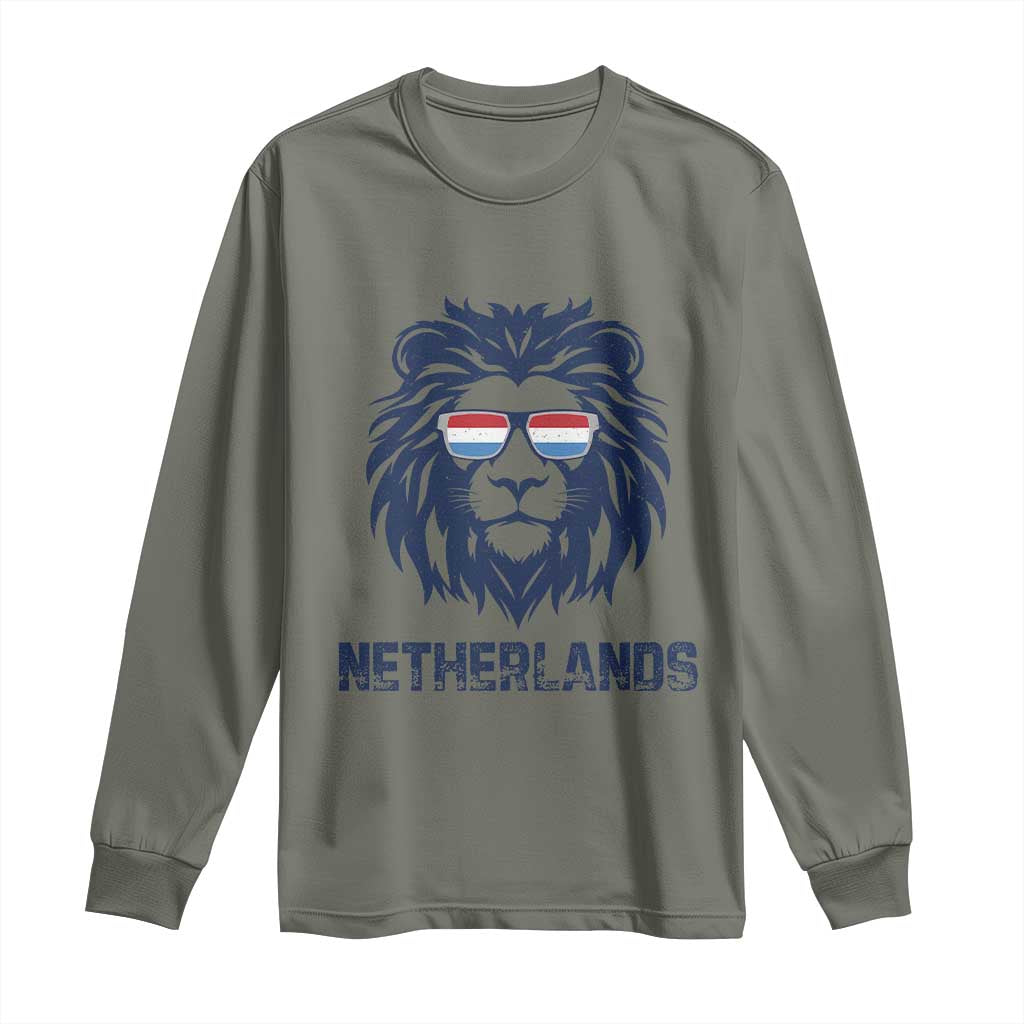 Cool Dutch Lion With Sunglasses Long Sleeve Shirt Netherlands Pride Gift