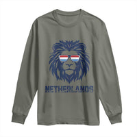 Cool Dutch Lion With Sunglasses Long Sleeve Shirt Netherlands Pride Gift