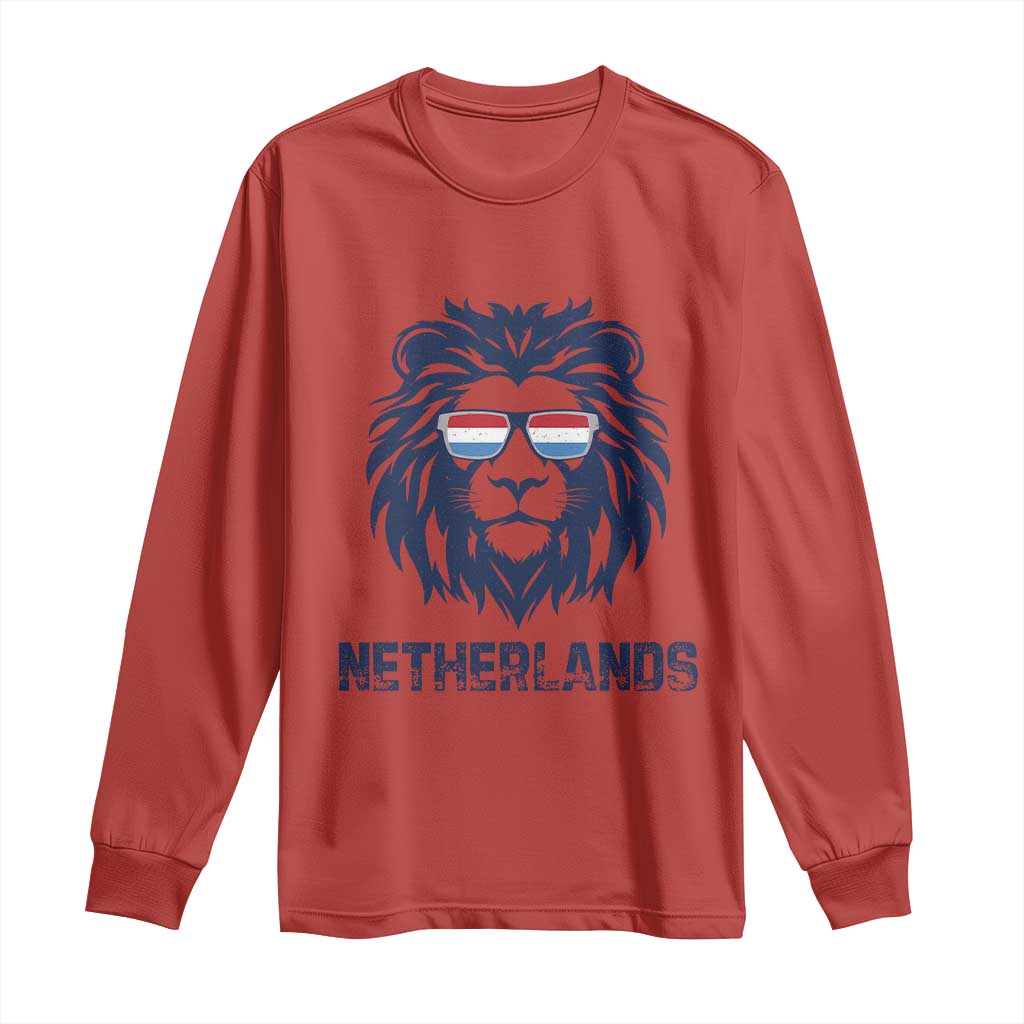 Cool Dutch Lion With Sunglasses Long Sleeve Shirt Netherlands Pride Gift