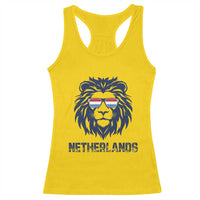 Cool Dutch Lion With Sunglasses Racerback Tank Top Netherlands Pride Gift
