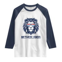 Cool Dutch Lion With Sunglasses Raglan Shirt Netherlands Pride Gift