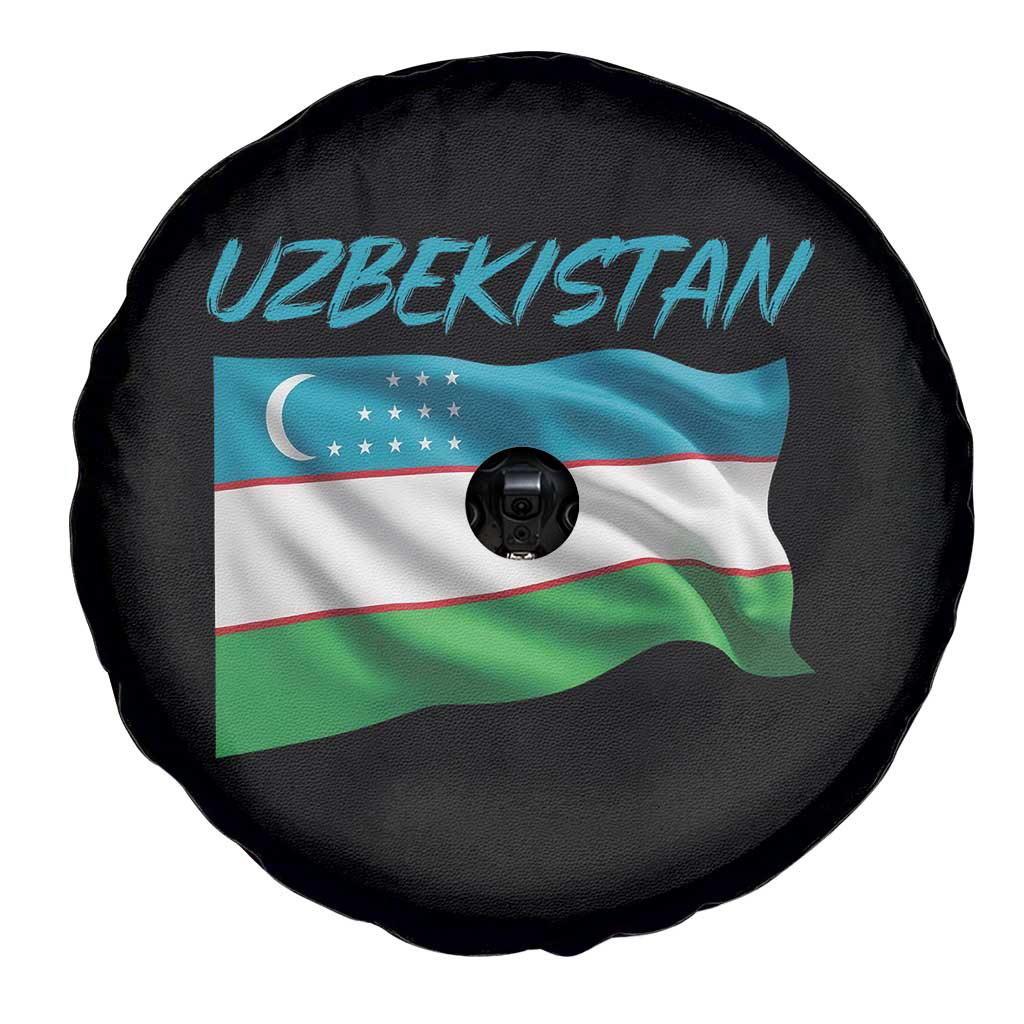 Vintage Uzbekistan Flag Spare Tire Cover Proud Uzbek Roots Gift
