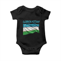 Vintage Uzbekistan Flag Baby Onesie Proud Uzbek Roots Gift