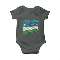 Vintage Uzbekistan Flag Baby Onesie Proud Uzbek Roots Gift