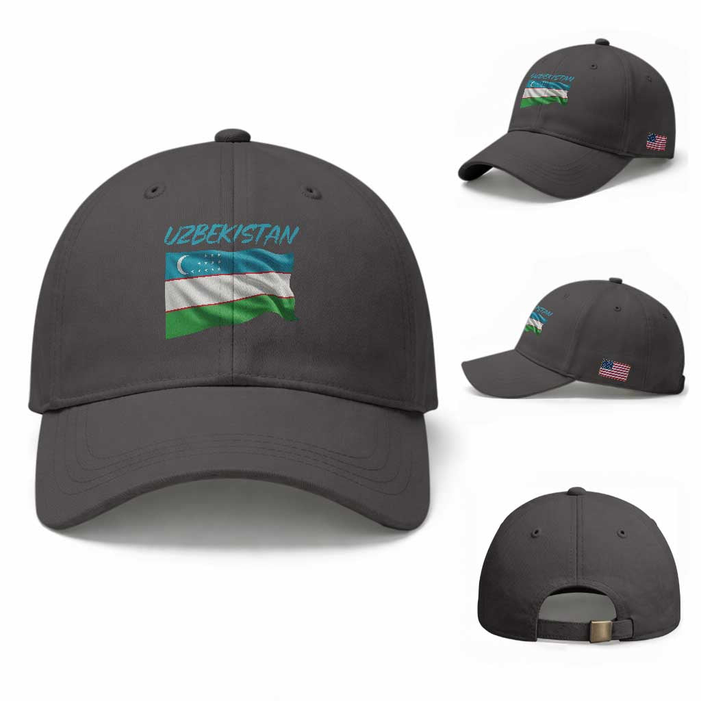 Vintage Uzbekistan Flag Baseball Cap Proud Uzbek Roots Gift