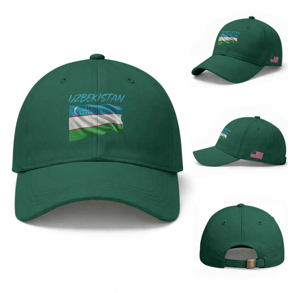 Vintage Uzbekistan Flag Baseball Cap Proud Uzbek Roots Gift