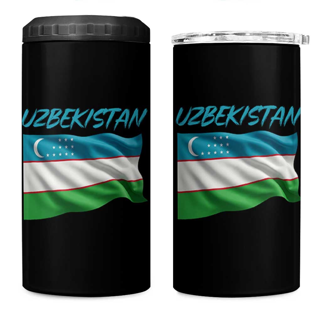 Vintage Uzbekistan Flag 4 in 1 Can Cooler Tumbler Proud Uzbek Roots Gift