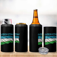 Vintage Uzbekistan Flag 4 in 1 Can Cooler Tumbler Proud Uzbek Roots Gift