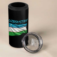 Vintage Uzbekistan Flag 4 in 1 Can Cooler Tumbler Proud Uzbek Roots Gift