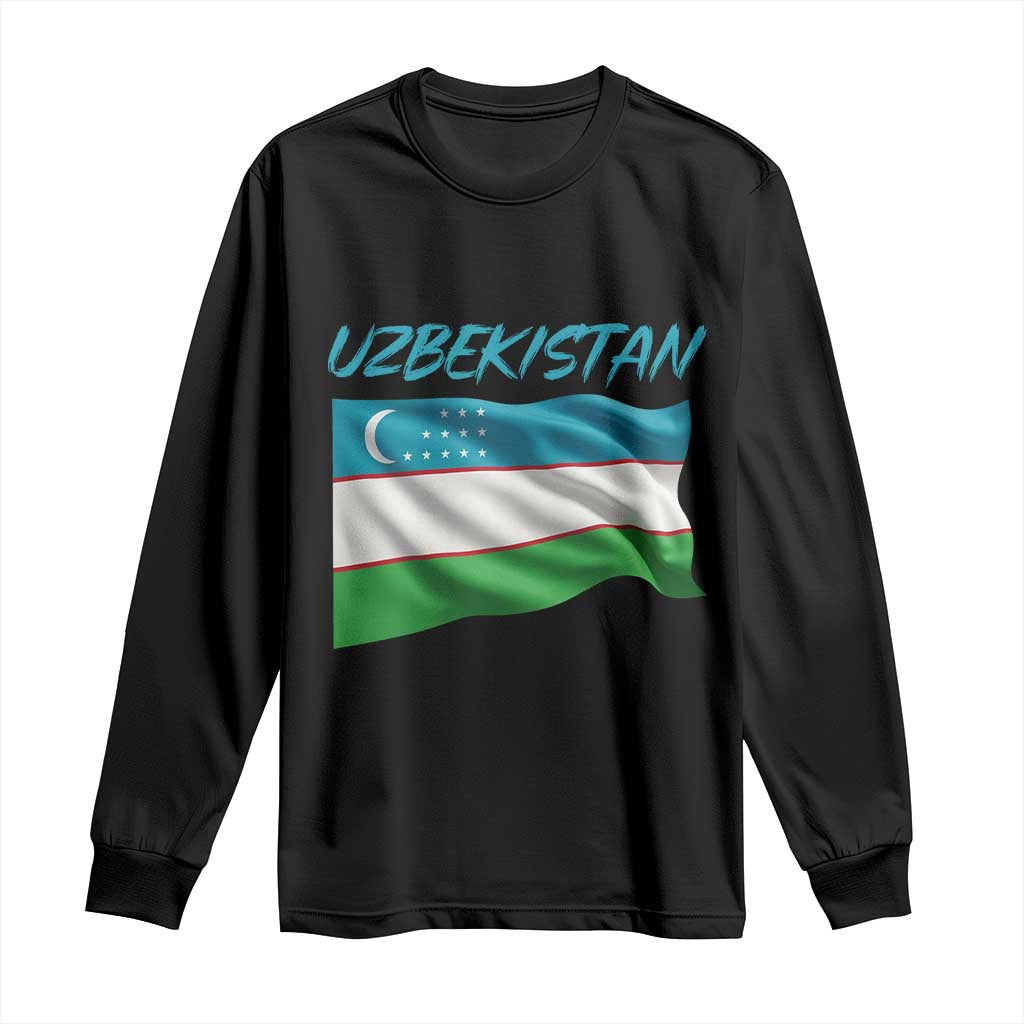 Vintage Uzbekistan Flag Long Sleeve Shirt Proud Uzbek Roots Gift