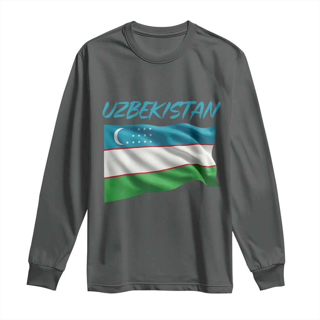 Vintage Uzbekistan Flag Long Sleeve Shirt Proud Uzbek Roots Gift