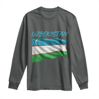 Vintage Uzbekistan Flag Long Sleeve Shirt Proud Uzbek Roots Gift