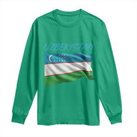 Vintage Uzbekistan Flag Long Sleeve Shirt Proud Uzbek Roots Gift