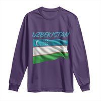 Vintage Uzbekistan Flag Long Sleeve Shirt Proud Uzbek Roots Gift