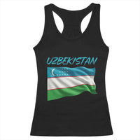 Vintage Uzbekistan Flag Racerback Tank Top Proud Uzbek Roots Gift