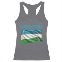Vintage Uzbekistan Flag Racerback Tank Top Proud Uzbek Roots Gift