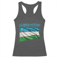 Vintage Uzbekistan Flag Racerback Tank Top Proud Uzbek Roots Gift