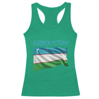 Vintage Uzbekistan Flag Racerback Tank Top Proud Uzbek Roots Gift