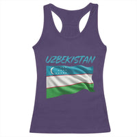 Vintage Uzbekistan Flag Racerback Tank Top Proud Uzbek Roots Gift