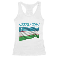 Vintage Uzbekistan Flag Racerback Tank Top Proud Uzbek Roots Gift
