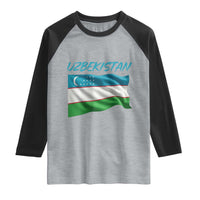 Vintage Uzbekistan Flag Raglan Shirt Proud Uzbek Roots Gift