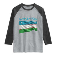 Vintage Uzbekistan Flag Raglan Shirt Proud Uzbek Roots Gift