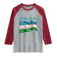 Vintage Uzbekistan Flag Raglan Shirt Proud Uzbek Roots Gift