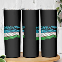 Vintage Uzbekistan Flag Skinny Tumbler Proud Uzbek Roots Gift