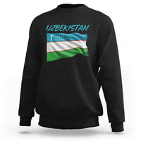 Vintage Uzbekistan Flag Sweatshirt Proud Uzbek Roots Gift